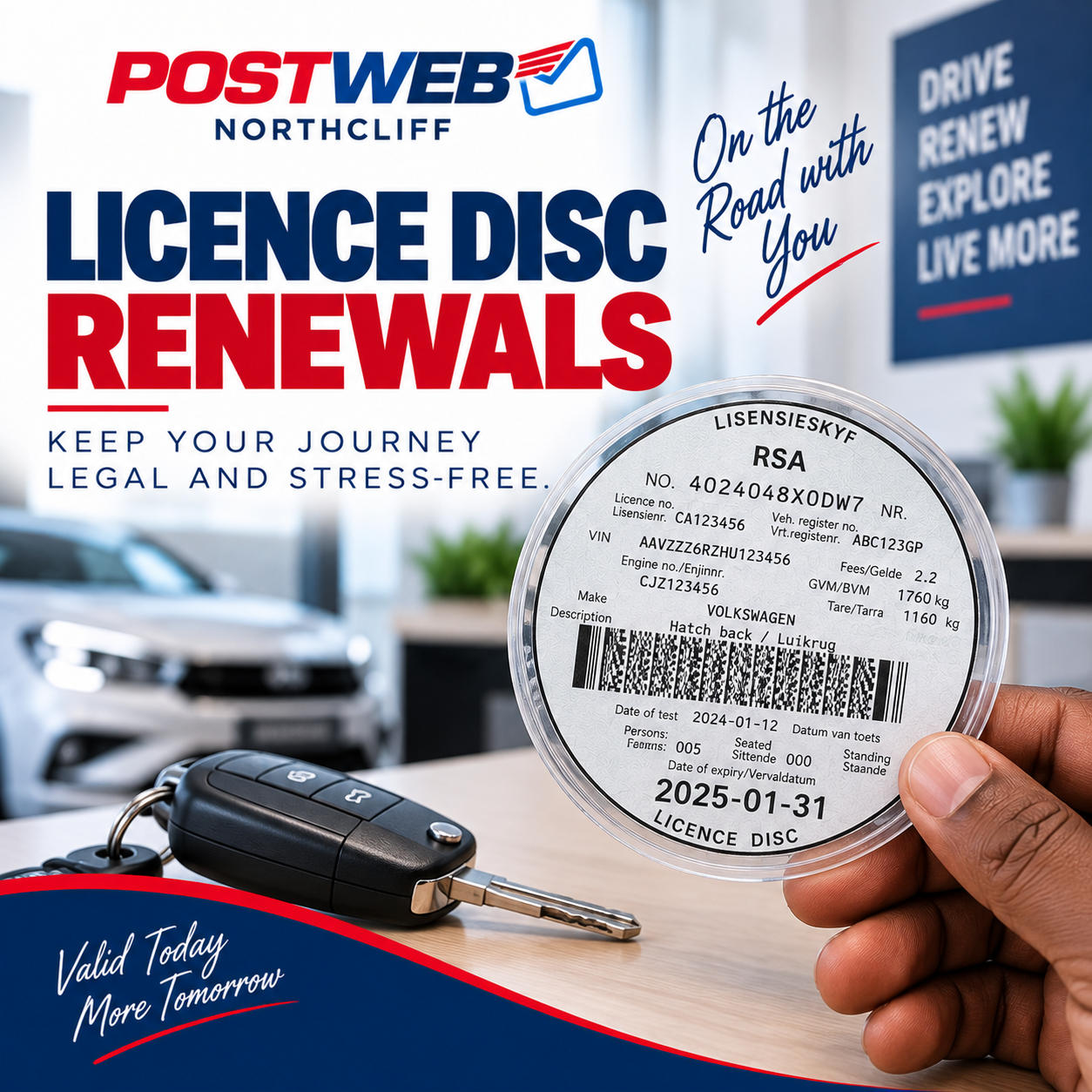 A South African vehicle licence disc